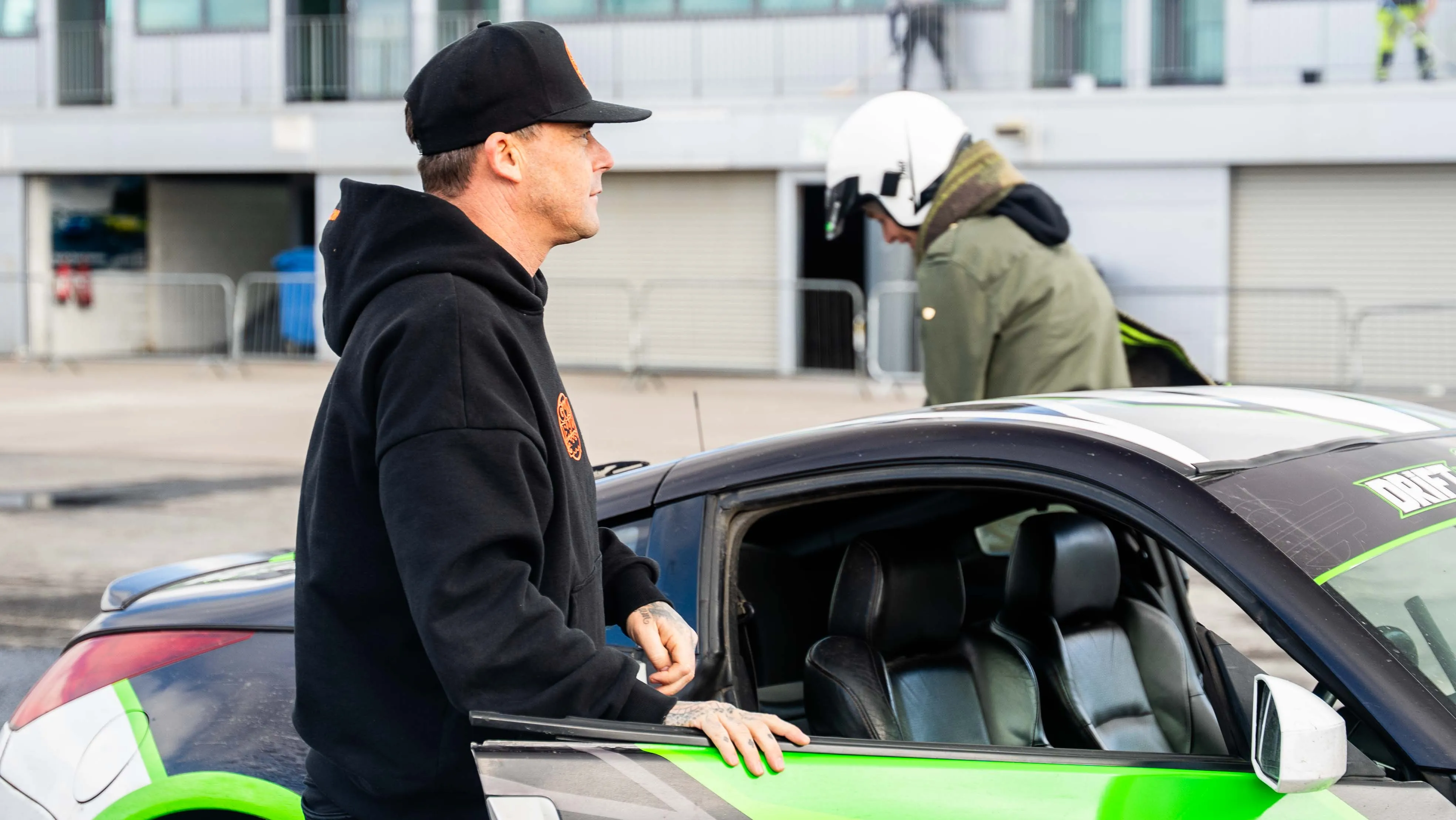 Butsy Butler performing a drift stunt at Mondello Park